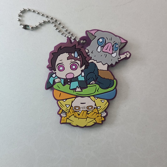 Ballchain de goma Tanjiro, Inosuke & Zenitsu