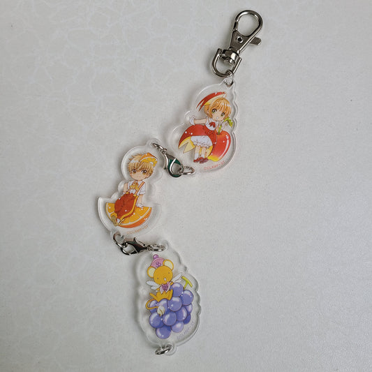 Colgante acrílico Sakura x Syaoran x Kero